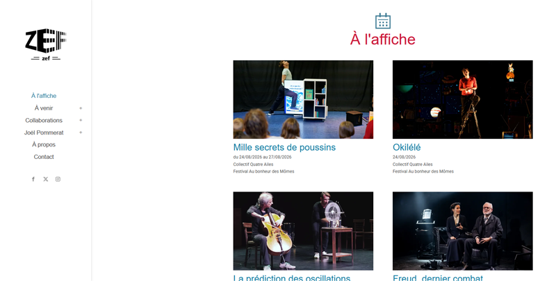 Page d’accueil du site ZEF Bureau